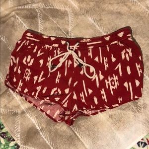 Red drawstring tribal shorts M Forever 21